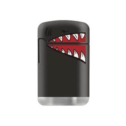 Mini Silicone Pipe With Lid And Zengaz Shark Lighter (Black)