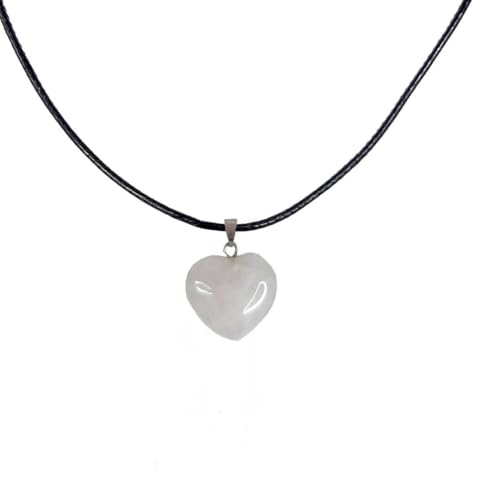 Earth Stone Collection - Heart Crystal Stone Necklace (Rose Quartz)