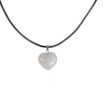 Earth Stone Collection - Heart Crystal Stone Necklace (Rose Quartz)