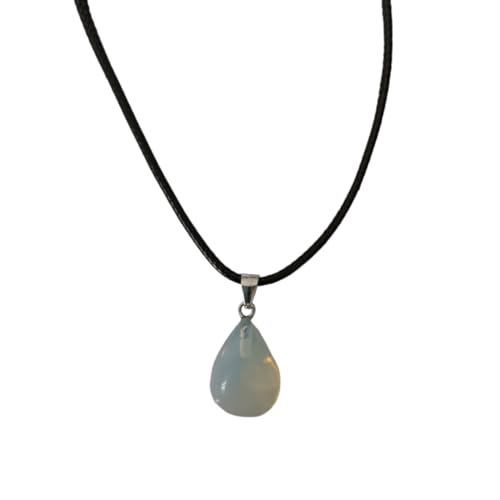 Earth Stone Collection - Teardrop Crystal Stone Necklace (Opal)