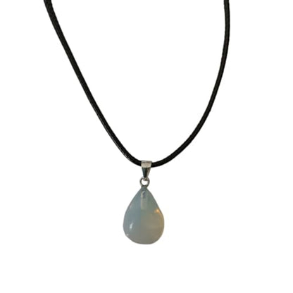 Earth Stone Collection - Teardrop Crystal Stone Necklace (Opal)