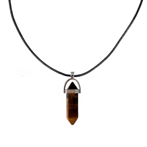 Earth Stone Collection - Bullet Crystal Stone Necklace (Tigers Eye)