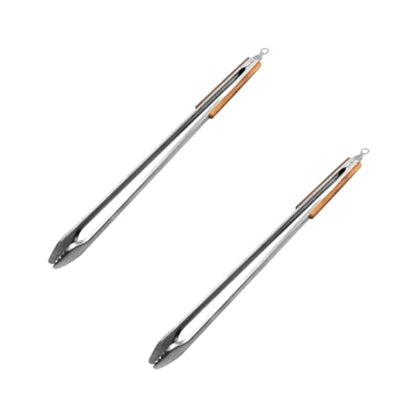 DeBest Extra Length Braai Tongs – 80cm – 2 Pack | Heavy-Duty Stainless Steel BBQ Tongs with Wooden Handles | Heat-Resistant & Durable Design for Braai, Grill, and Outdoor Cooking