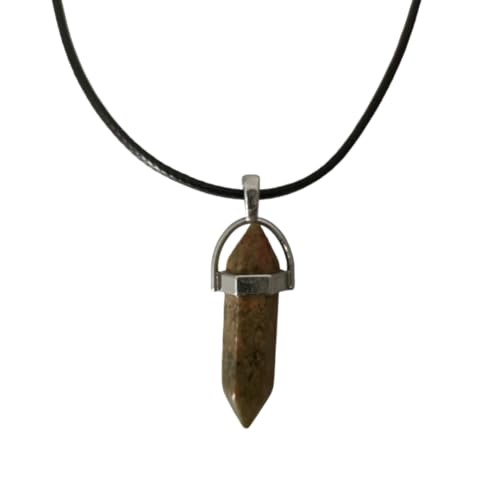Earth Stone Collection - Bullet Crystal Stone Necklace (Unakite)