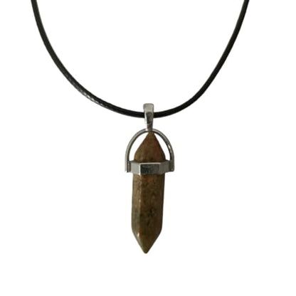 Earth Stone Collection - Bullet Crystal Stone Necklace (Unakite)