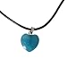 Earth Stone Collection - Heart Crystal Stone Necklace (Aquamarine)