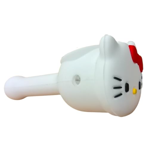 Silicone Rasta Spoon Pipe - Cartoon Faces (White)