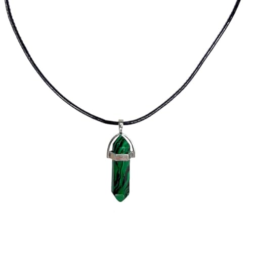 Earth Stone Collection - Bullet Crystal Stone Necklace (Malachite)