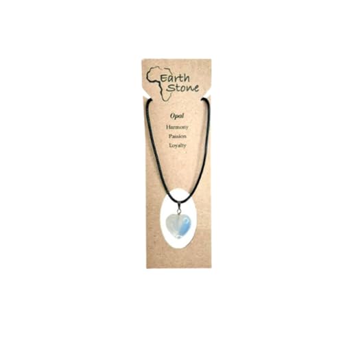 Earth Stone Collection - Heart Crystal Stone Necklace (Opal)