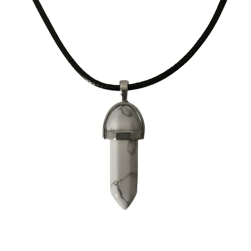 Earth Stone Collection - Bullet Crystal Stone Necklace (White Turquoise)