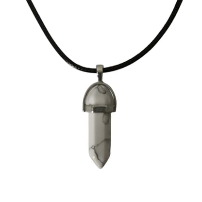 Earth Stone Collection - Bullet Crystal Stone Necklace (White Turquoise)