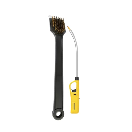 Nylon Handle Braai Grid Brush And Flexible Extra Length Braai Lighter (Yellow)