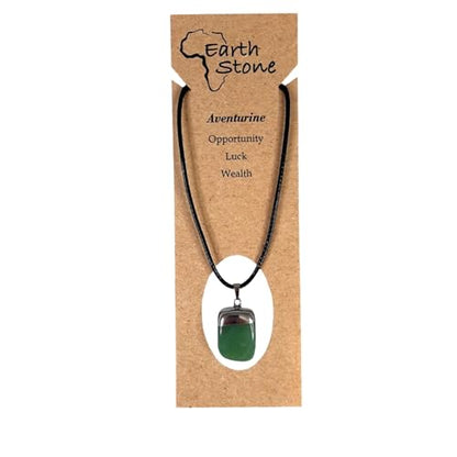 Earth Stone Collection - Polished Crystal Stone Necklace (Aventurine)