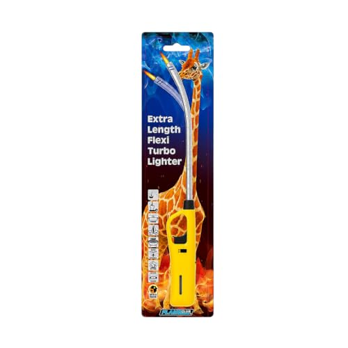 Nylon Handle Braai Grid Brush And Flexible Extra Length Braai Lighter (Yellow)