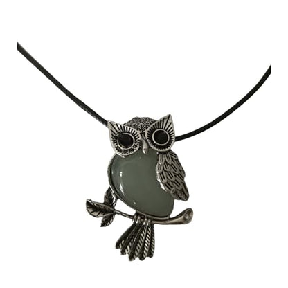 Earth Stone Collection - Owl Crystal Stone Necklace (Aventurine)