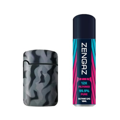 Zengaz ZL 3 Mega Jet Flame Lighter - Army Grey Single Unit - 18ML GAS
