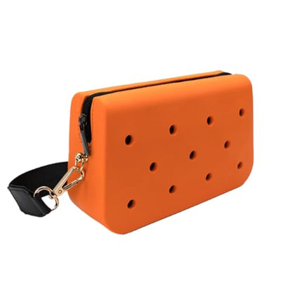 Coco EVA Croc Crossbody Bag – Lightweight Waterproof Shoulder Bag (Orange)