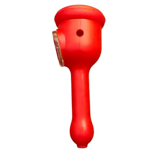Silicone Rasta Spoon Pipe - Cartoon Faces (Red)