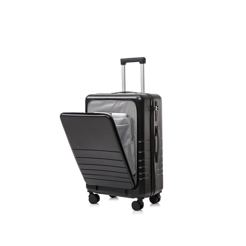 Multifunction Smart Carry-On Travel Suitcase - 20 Inch - Black