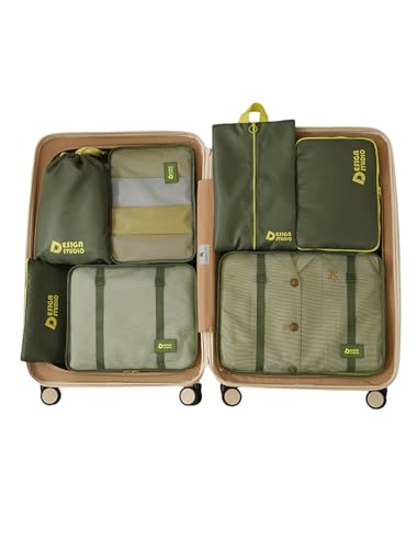 7‑Piece Travel Packing Organizer Set (Green)