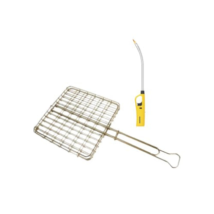 Small Box Braai Grid And Flexible Extra Length Braai Lighter (Yellow)