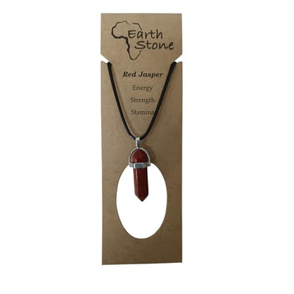 Earth Stone Collection - Bullet Crystal Stone Necklace (Red Jasper)