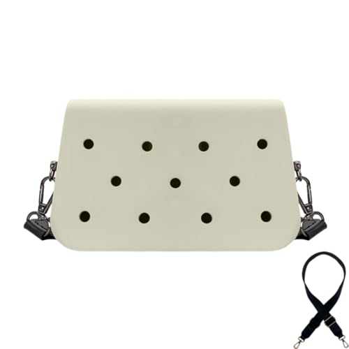 Coco EVA Croc Crossbody Bag – Lightweight Waterproof Shoulder Bag (Beige)