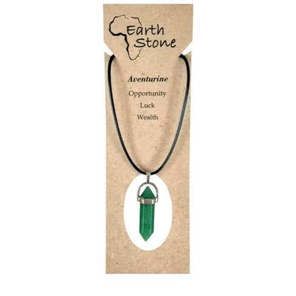 Earth Stone Collection - Bullet Crystal Stone Necklace (aventurine)