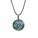 Earth Stone Collection - OM Symbol Crystal Stone Necklace (Turquoise)