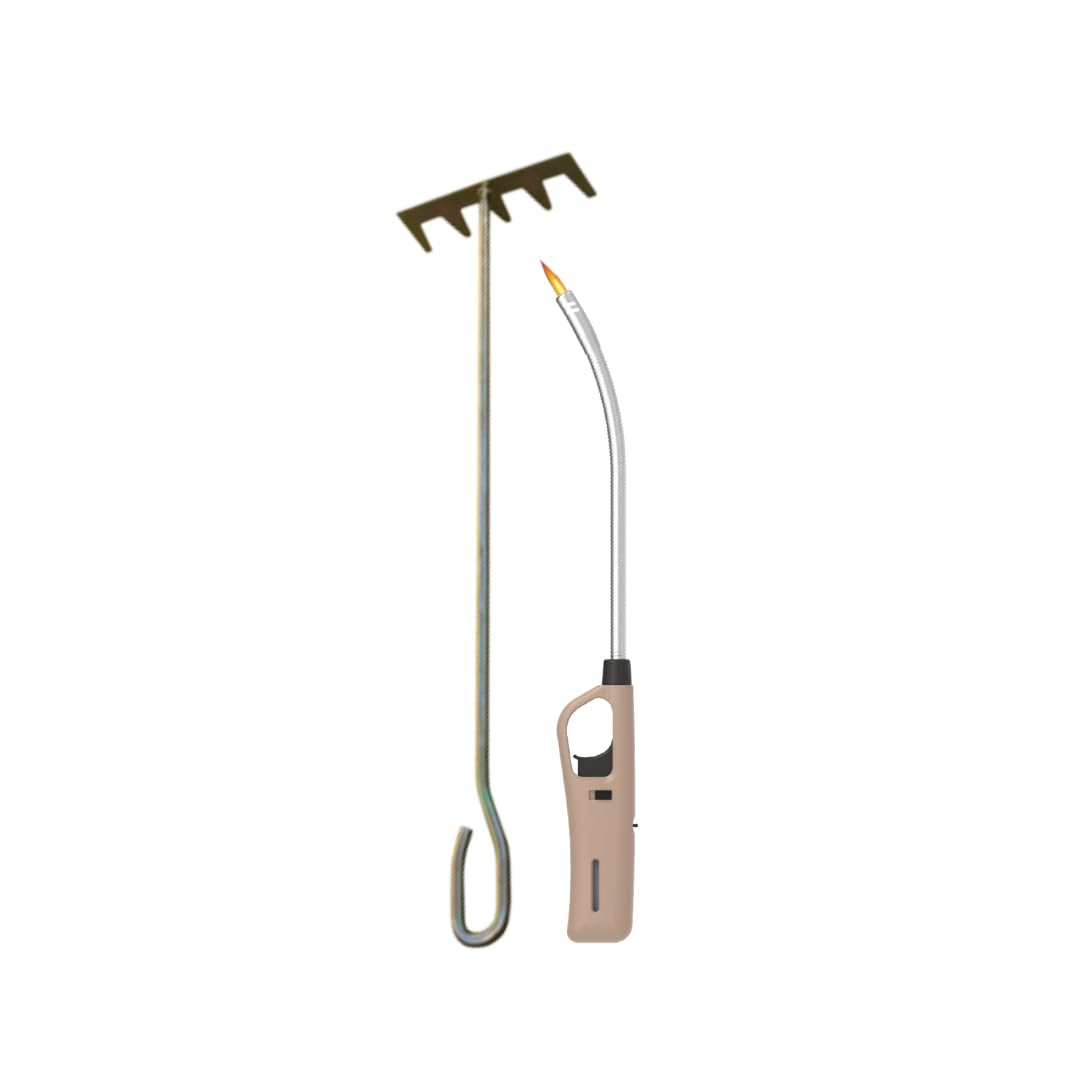 Braai Rake And Flexible Extra Length Braai Lighter (Brown)