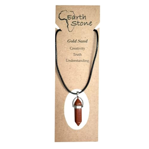 Earth Stone Collection - Bullet Crystal Stone Necklace (Gold Sand)