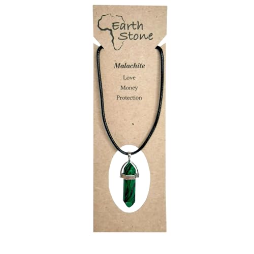 Earth Stone Collection - Bullet Crystal Stone Necklace (Malachite)
