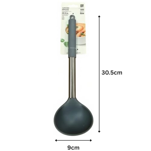 Silicone Soup Ladle - 30.5x9cm (Grey)