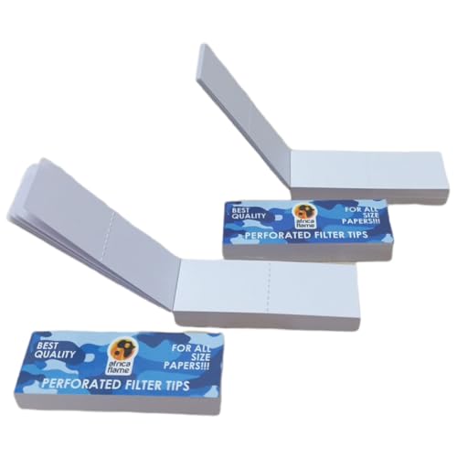 Value Pack - 10 Africa Flame Hemp Rolling Papers And 7 Filters Tips - White