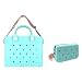 Nana EVA Croc Shoulder Bag & Coco EVA Croc Crossbody Bag Combo Set (Pastel Blue)