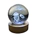 Small Crystal Ball Lamp with 3D Engraving and Luminous Base – Jellyfish