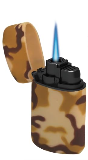 Brown Army ZL-3 Torch Jet Lighter And M&M Silicone Rasta Pipe