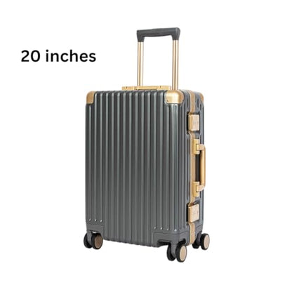 Classic Aluminum Frame Travel Suitcase - 20" + 26" - Grey
