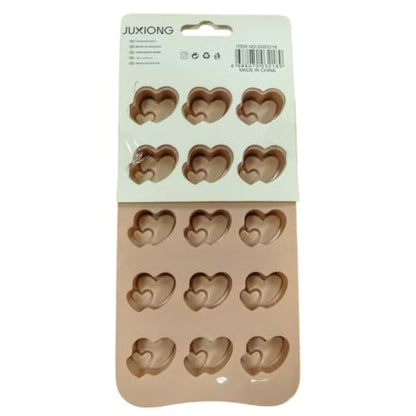 Silicone Chocolate Mold - Double Hearts - 19x10cm (Pink)