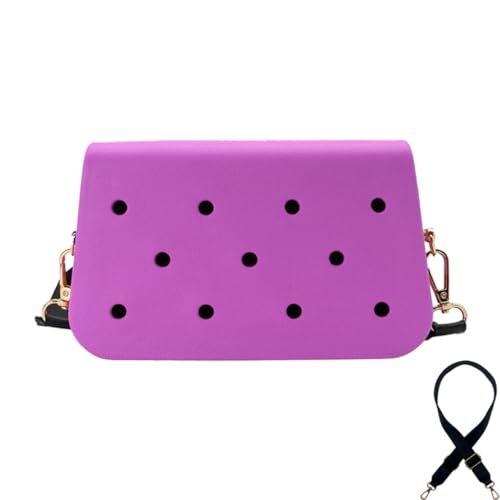 Coco EVA Croc Crossbody Bag – Lightweight Waterproof Shoulder Bag (Purple)