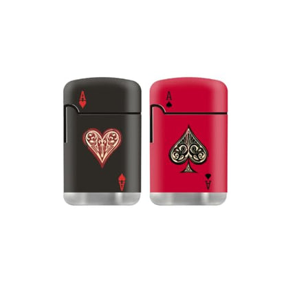 ZL 3 Mega Jet Flame Lighter Aces Black&Red- Heart&Spade - 2Pack