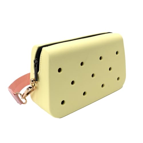 Coco EVA Croc Crossbody Bag – Lightweight Waterproof Shoulder Bag (Pastel Yellow)