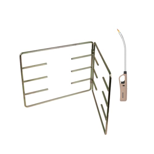 Hinged Braai Grid Stand And Flexible Extra Length Braai Lighter (Brown)