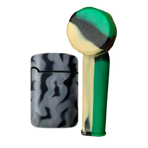 Grey Army ZL-3 Torch Jet Lighter And Green Mini Silicone Rasta Pipe