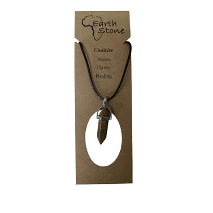 Earth Stone Collection - Bullet Crystal Stone Necklace (Unakite)