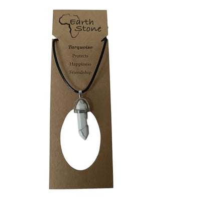 Earth Stone Collection - Bullet Crystal Stone Necklace (White Turquoise)