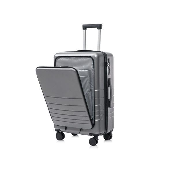 Multifunction Smart Carry-On Travel Suitcase - 20 Inch - Grey