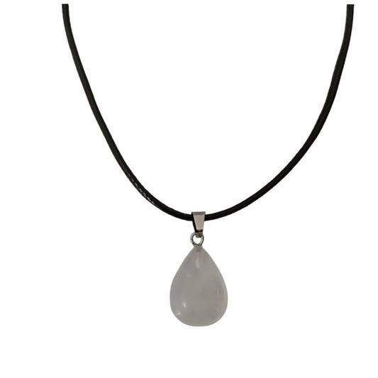 Earth Stone Collection - Teardrop Crystal Stone Necklace (Quartz)