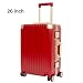 Classic Aluminum Frame Travel Suitcase - 22" + 26" - Wine Red
