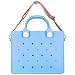 Nana EVA Croc Bag with Shoulder Strap – Lightweight Waterproof Tote Handbag (Blue)